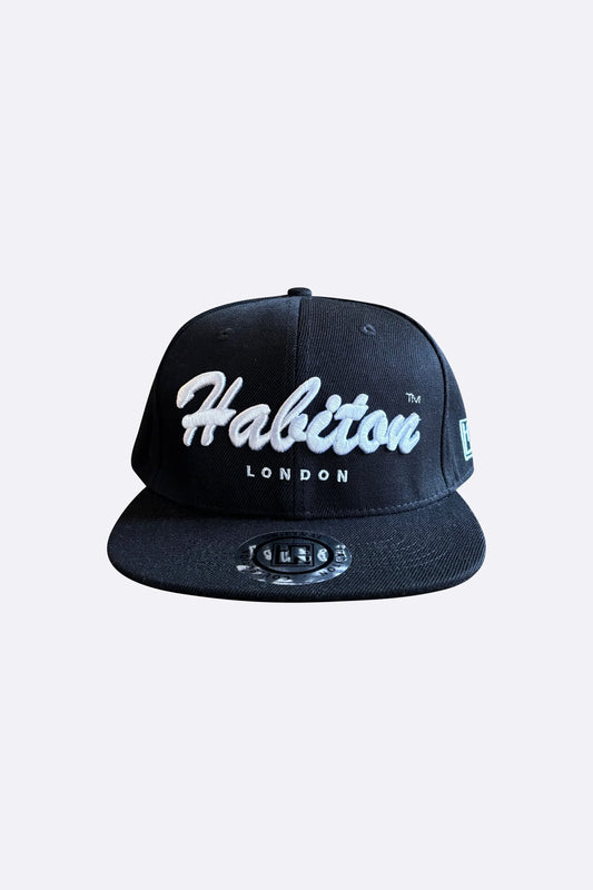 Habiton Black Snapback .premium organic cotton and 3d embriodery