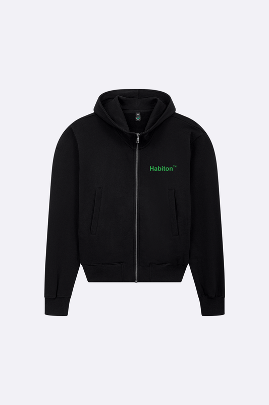 Habiton Bomber Jacket Hoodie. premium organic cotton